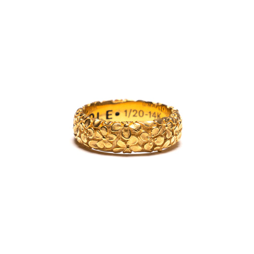 MAPLE Floral Band Ring 14K Gold front view