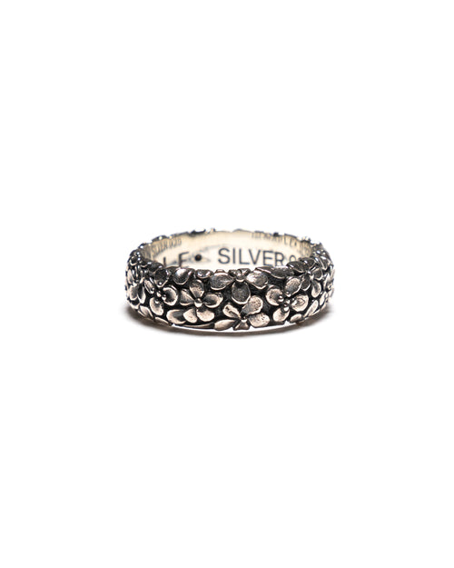 MAPLE Floral Band Ring Silver 925 front view