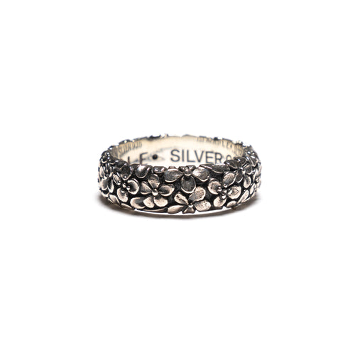 MAPLE Floral Band Ring Silver 925 front view