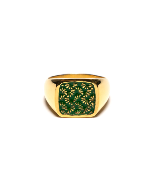 Floral Signet (14K/Enamel)