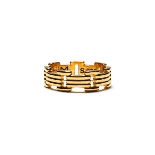 MAPLE Lui Link Ring 14K Gold front view