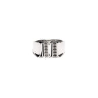 "M" Signet Ring (Silver/Topaz)