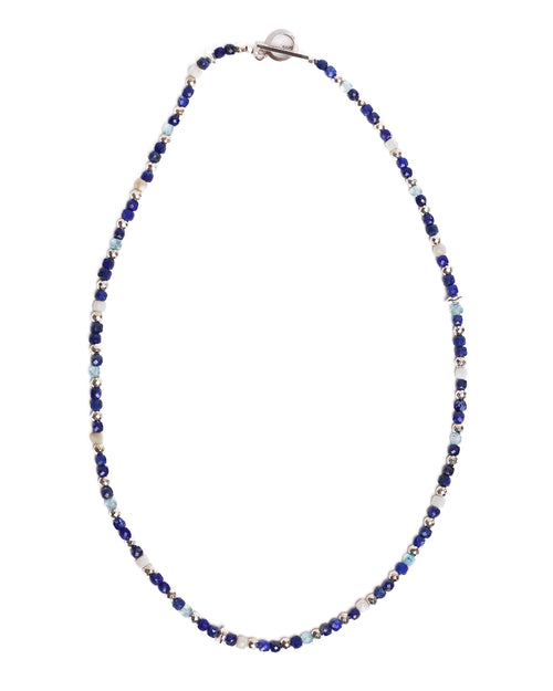 MAPLE Madina Beaded Necklace (Silver 925/Navy)