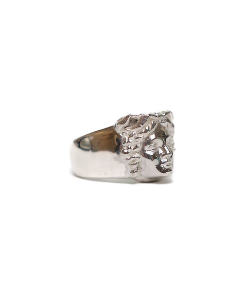 Medusa Ring in Silver 925 angled view