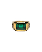 MAPLE Midnight Ring Slim 14K Gold/Green Emerald front view