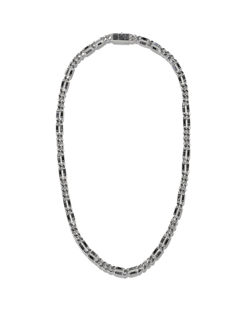 MAPLE Paradiso Chain Necklace Silver 925 Black Sapphire Gemstones front view