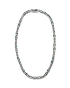 MAPLE Paradiso Chain Necklace Silver 925 Green Emerald Gemstones front view