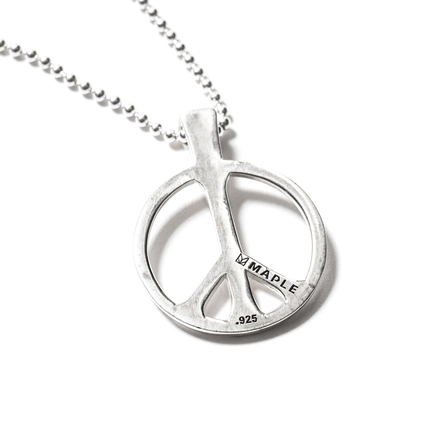 Peace symbol necklace sterling silver sale