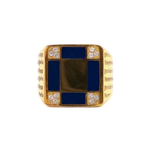 Prelude Signet (14K/Navy/Topaz)