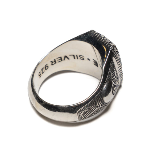 MAPLE x Rhythm Section Class Ring Silver 925 with Aquamarine stone back inside view