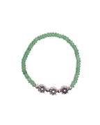 Rose Star Beaded Bracelet (Silver 925/Green Jade)
