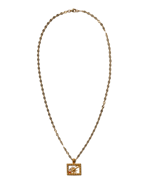 MAPLE Scorpio Chain 14K Gold Zircon Stone front view