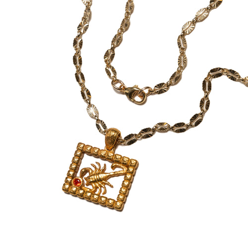 MAPLE Scorpio Chain 14K Gold Zircon Stone pendant