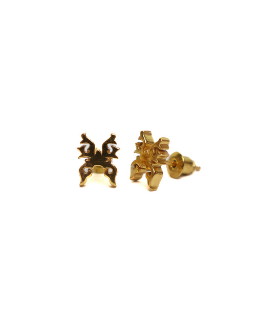 Spur Earring with 14K Gold Plating front, side post view