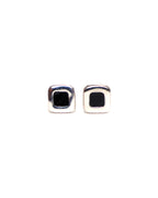 Sylvester Stud Earrings (Silver 925/Black Resin)