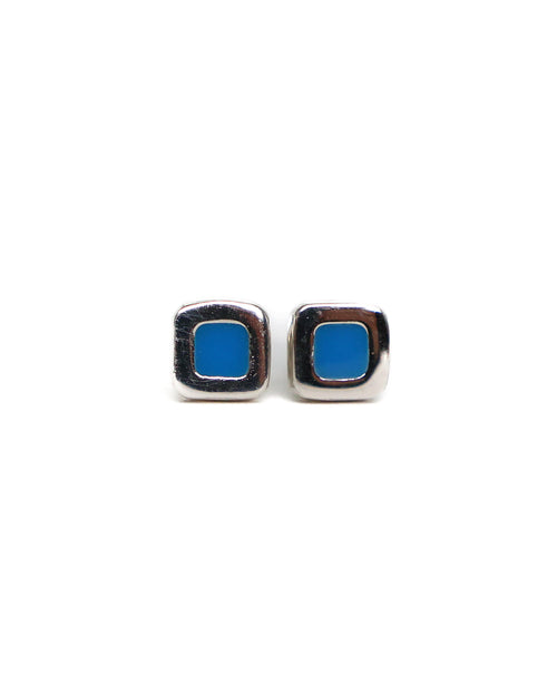 Sylvester Stud Earrings (Silver 925/Turquoise Resin)
