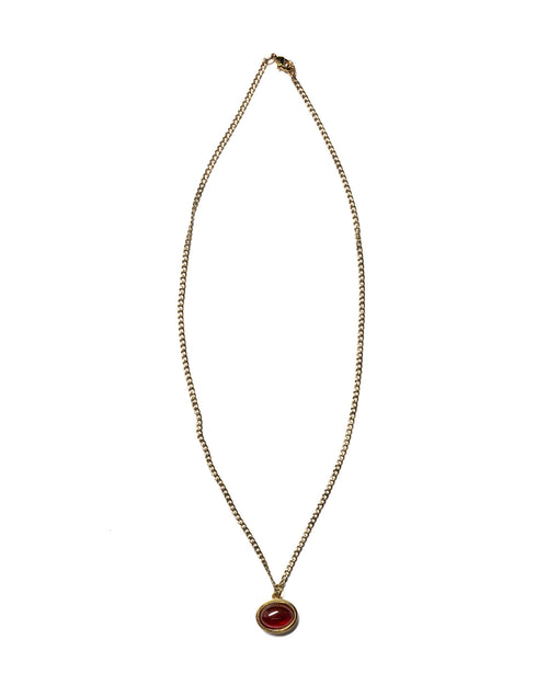 MAPLE Tubby Chain 14K Gold/Red Garnet front view