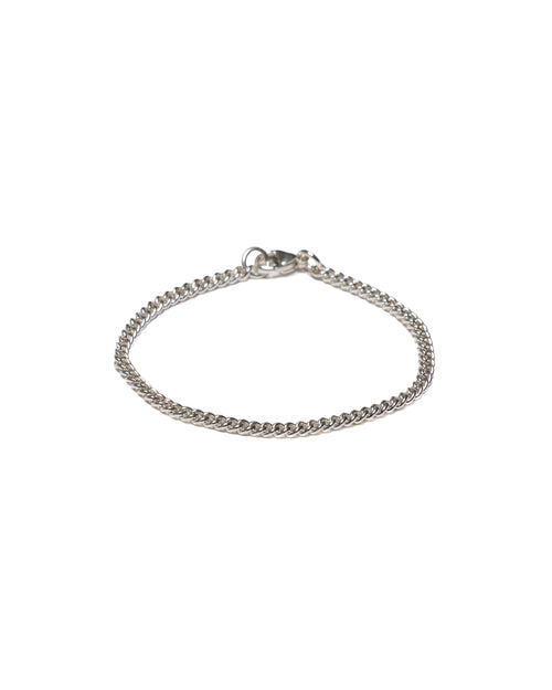 MAPLE Curb Chain 4mm Bracelet Silver 925 front view