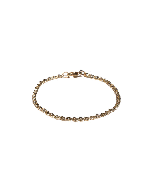 MAPLE Bar Curb Chain Bracelet 14K Gold front view