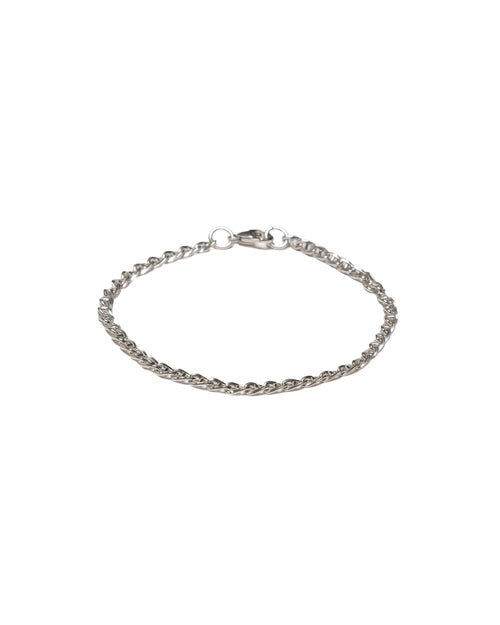 MAPLE Bar Curb Chain Bracelet Silver 925 front view