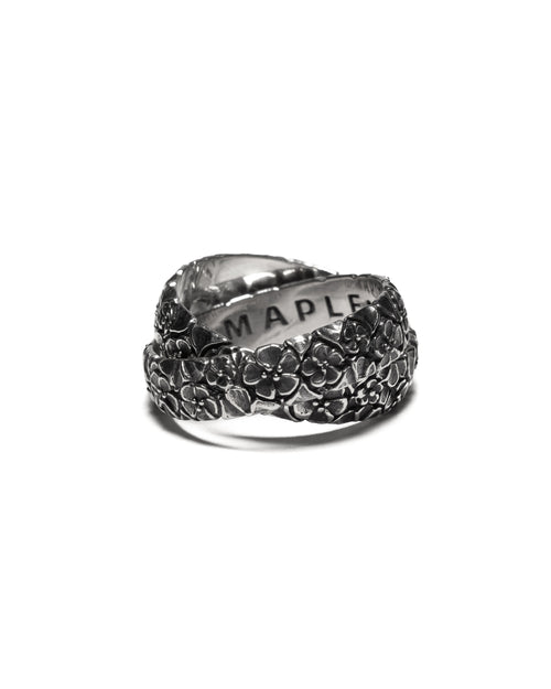 MAPLE Floral Linked Rings Silver 925 front view