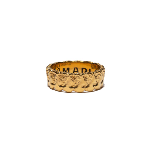MAPLE History Band Ring 14K Gold inspired by David Michelangelo front view