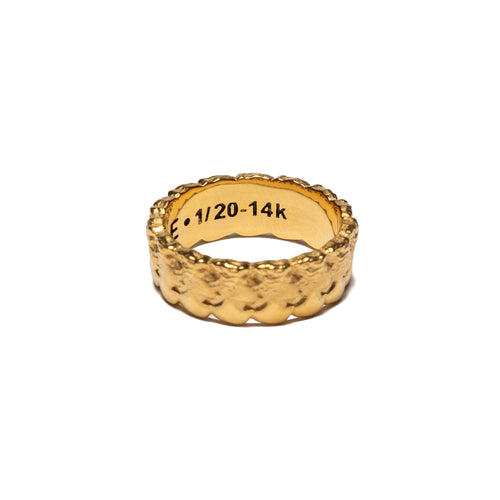 MAPLE History Band Ring 14K Gold inspired by David Michelangelo back inside view