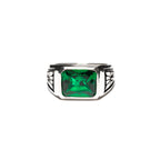 Midnight Ring Slim (Silver/Emerald)