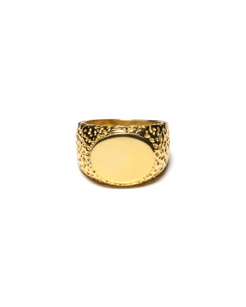 MAPLE Nugget Ring 1970s style 14K Gold front view