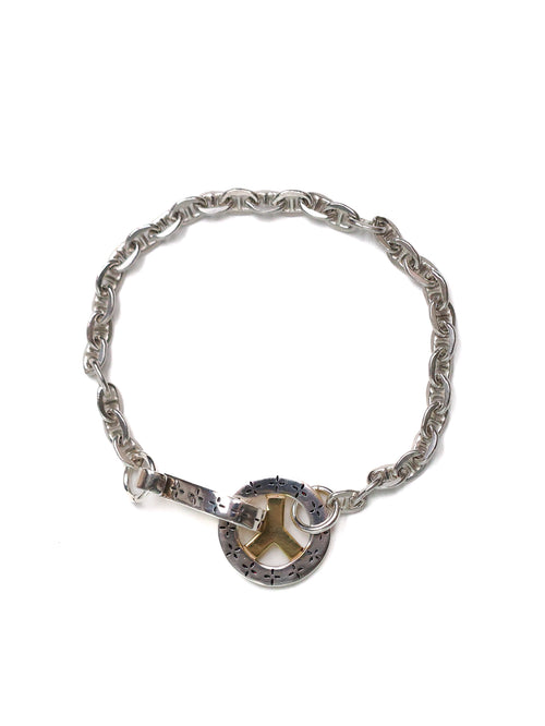 Peace Wheel Mariner Bracelet Silver 925/14K Gold