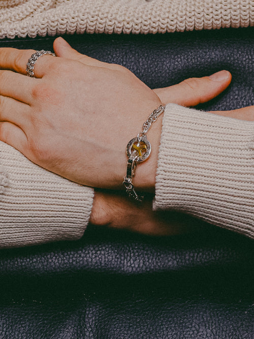 Peace Wheel Mariner Bracelet Silver 925/14K Gold