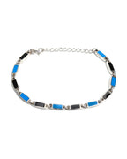 Poncho Bracelet (Silver 925/Black/Blue)