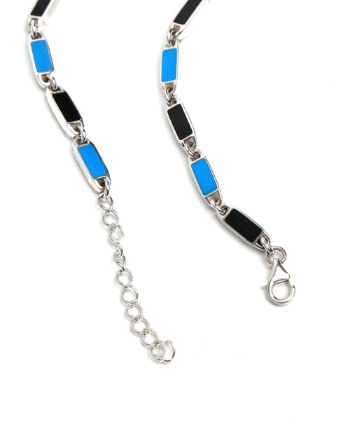 Poncho Bracelet (Silver 925/Black/Blue)