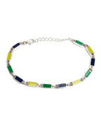 Poncho Bracelet (Silver 925/Navy/Yellow/Green)