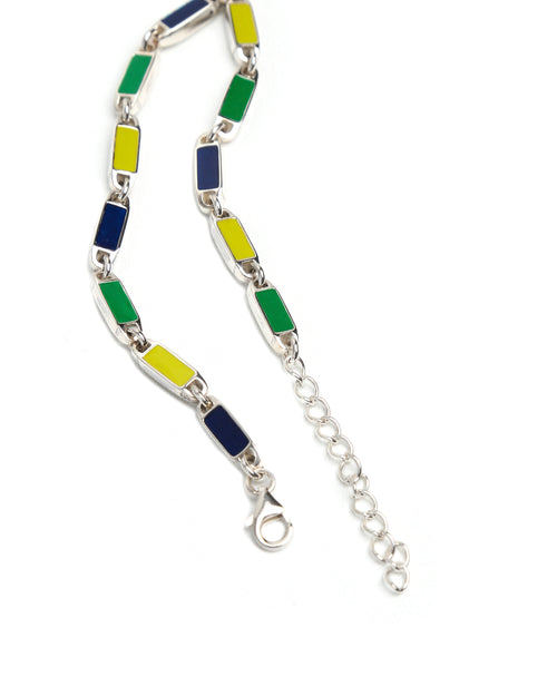 Poncho Bracelet (Silver 925/Navy/Yellow/Green)