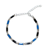 Poncho Bracelet (Silver 925/Black/Blue)