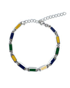 Poncho Bracelet (Silver 925/Navy/Yellow/Green)