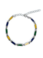 Poncho Bracelet (Silver 925/Navy/Yellow/Green)