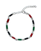 Poncho Bracelet (Silver 925/Red/Green/Black)