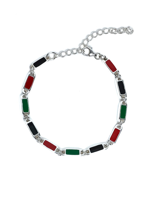 Poncho Bracelet (Silver 925/Red/Green/Black)