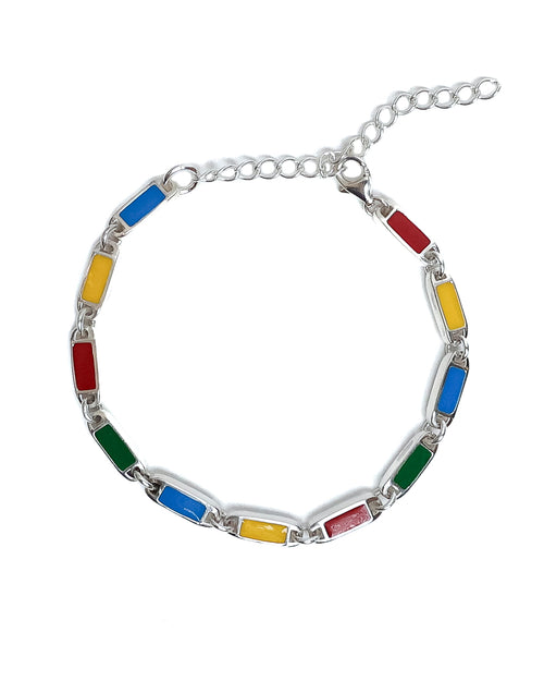 Poncho Bracelet (Silver 925/Red/Green/Blue/Yellow)