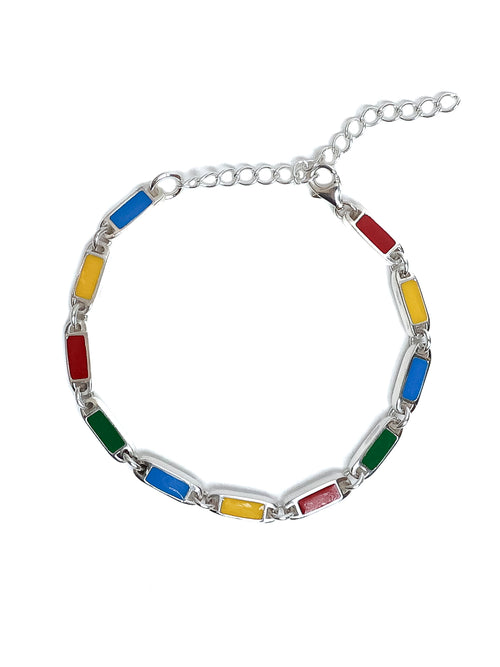 Poncho Bracelet (Silver 925/Red/Green/Blue/Yellow)