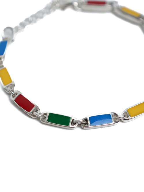 Poncho Bracelet (Silver 925/Red/Green/Blue/Yellow)