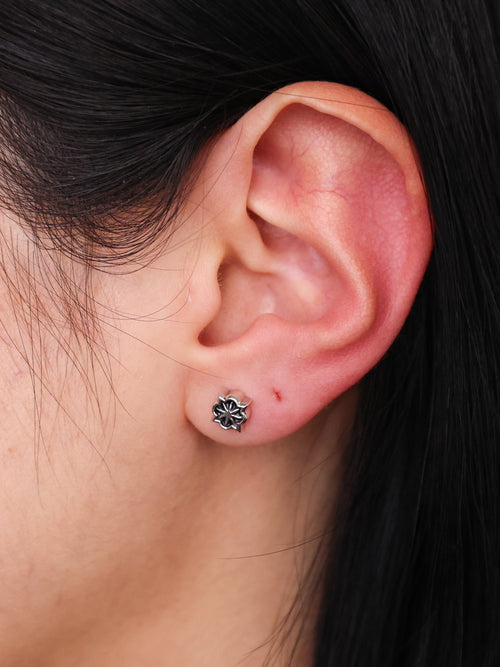 Rose Star Stud Earrings (Silver 925)
