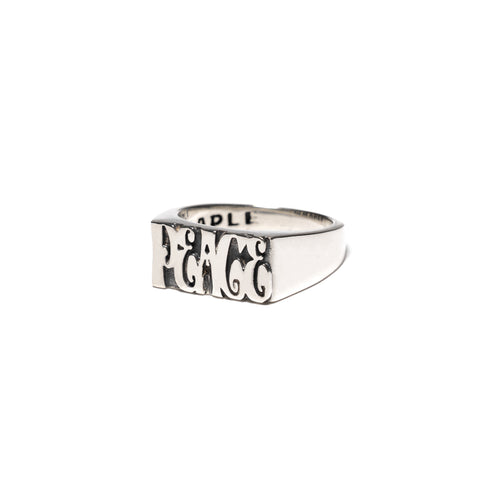 MAPLE Word Peace Ring Silver 925 side view