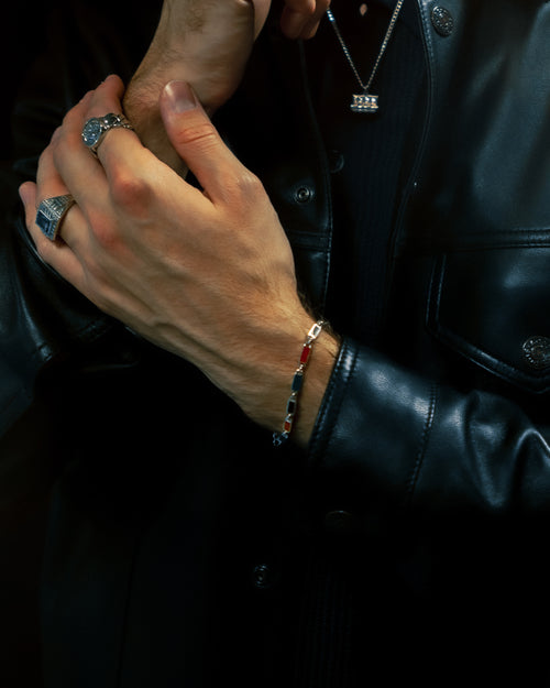 Poncho Bracelet (Silver 925/Red/Green/Black)